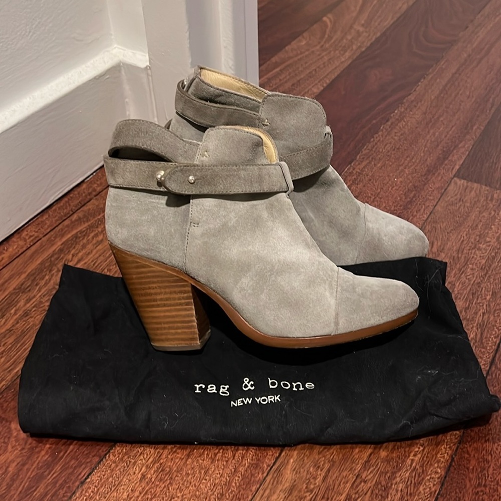 Grey Suede Rag And Bone Booties Size 37 - image 1